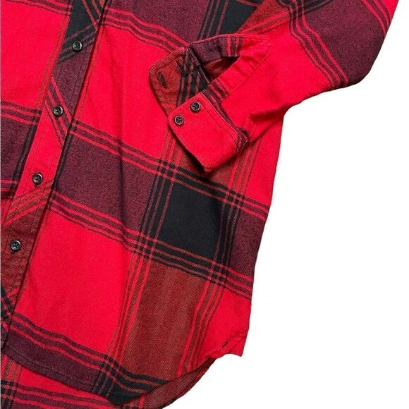 ATHLETA Trail to Town Tunic Shirt Dress Red Black Plaid Size Small - Picture 7 of 10